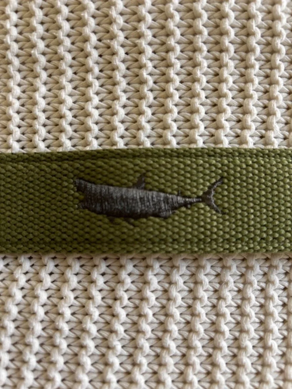 Vineyard Vines | Marine Olive Belt w/ Sharks | Size 30 Boys | NWT + Box